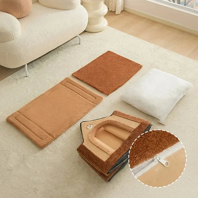 Foldable Dog House Kennel Bed for Small Dogs