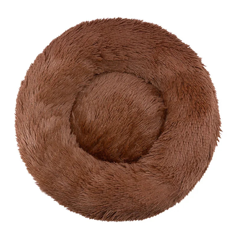 Plush Round Donut Dog Bed