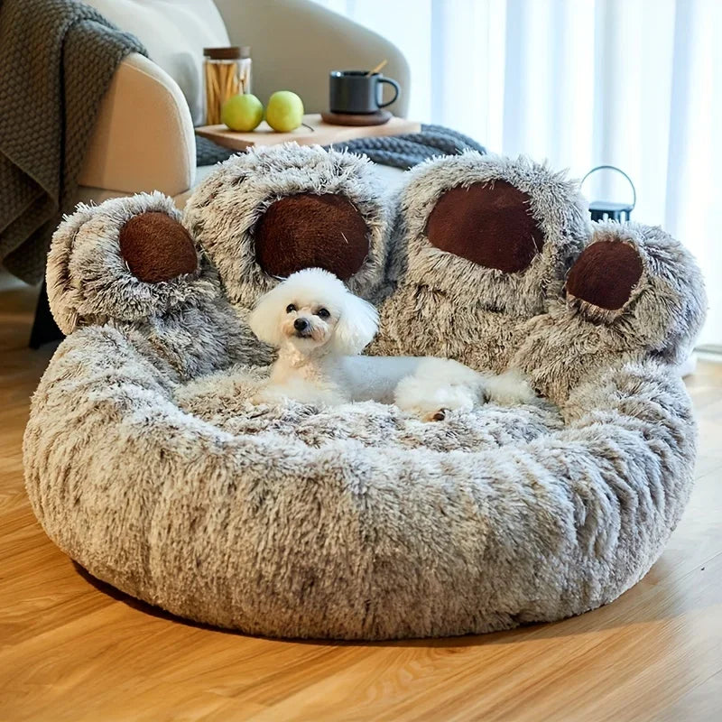 Round Paw Style Dog Bed for Small and Medium Dogs
