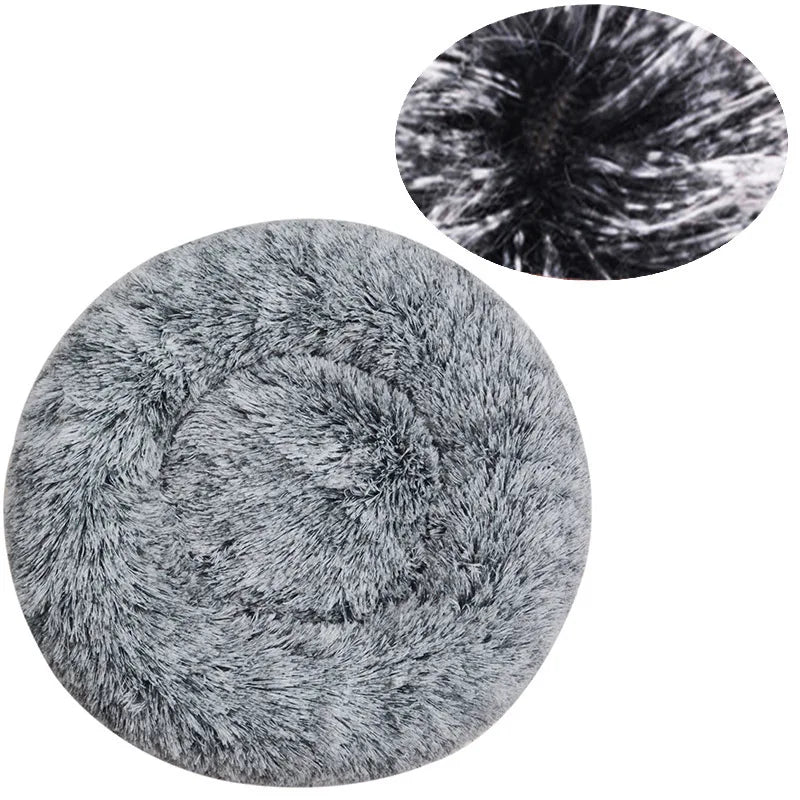 Plush Round Donut Dog Bed