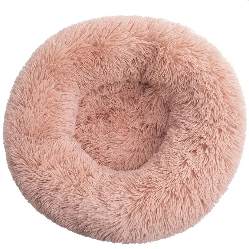 Plush Round Donut Dog Bed