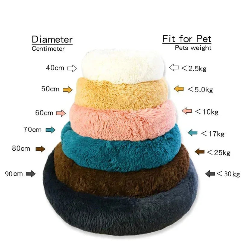 Plush Round Donut Dog Bed