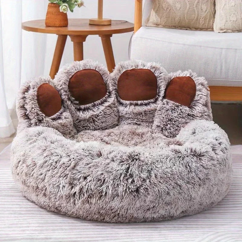 Round Paw Style Dog Bed for Small and Medium Dogs