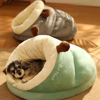 Soft Plush Dog Sofa Bed – Warm Kennel Nest for Small & Medium Dogs, Cozy Puppy Cave House, Non‑Slip Base, Washable Cover