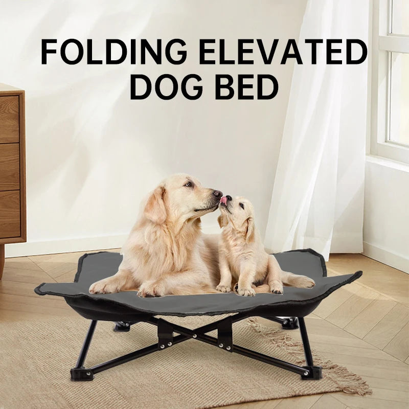Outdoor Foldable Pet Bed with Support and Dust-proof Dog Mattress