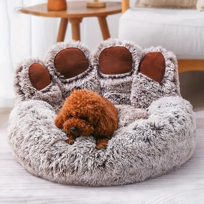 Round Paw Style Dog Bed for Small and Medium Dogs