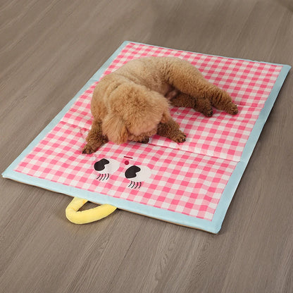 Plaid Cooling Dog Mat for Small & Big Dogs