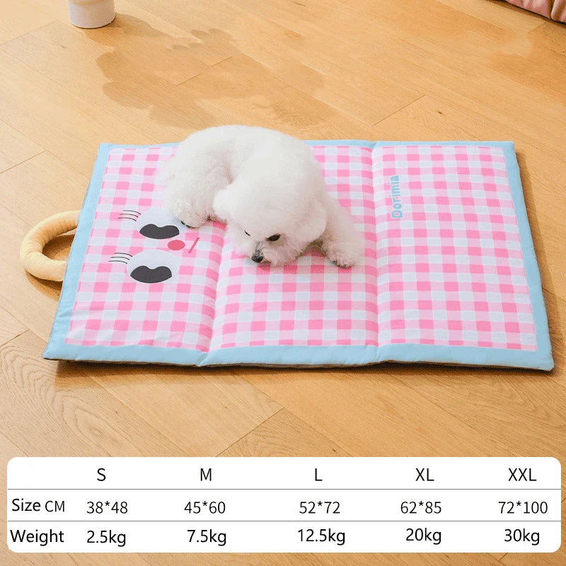 Plaid Cooling Dog Mat for Small & Big Dogs