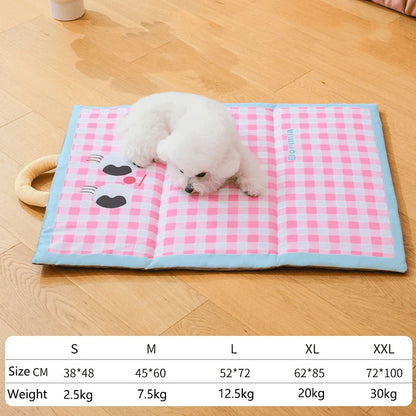 Plaid Cooling Dog Mat for Small & Big Dogs