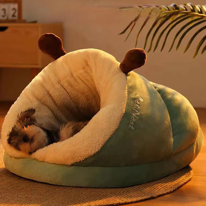 Soft Plush Dog Sofa Bed – Warm Kennel Nest for Small & Medium Dogs, Cozy Puppy Cave House, Non‑Slip Base, Washable Cover