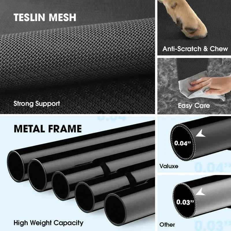 Elevated Dog Bed for Large Dogs – Cooling Pet Cot with Breathable Mesh, Durable Steel Frame, Easy Clean, Raised Indoor/Outdoor Pet Bed