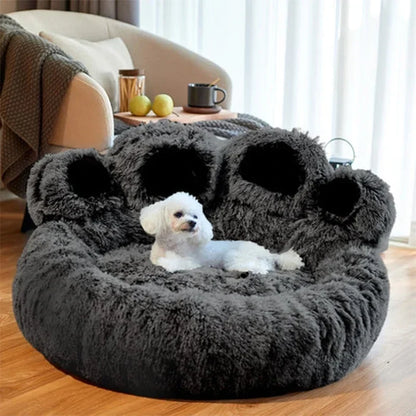 Round Paw Style Dog Bed for Small and Medium Dogs