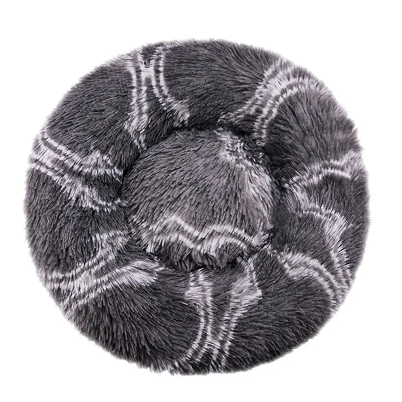 Plush Round Donut Dog Bed