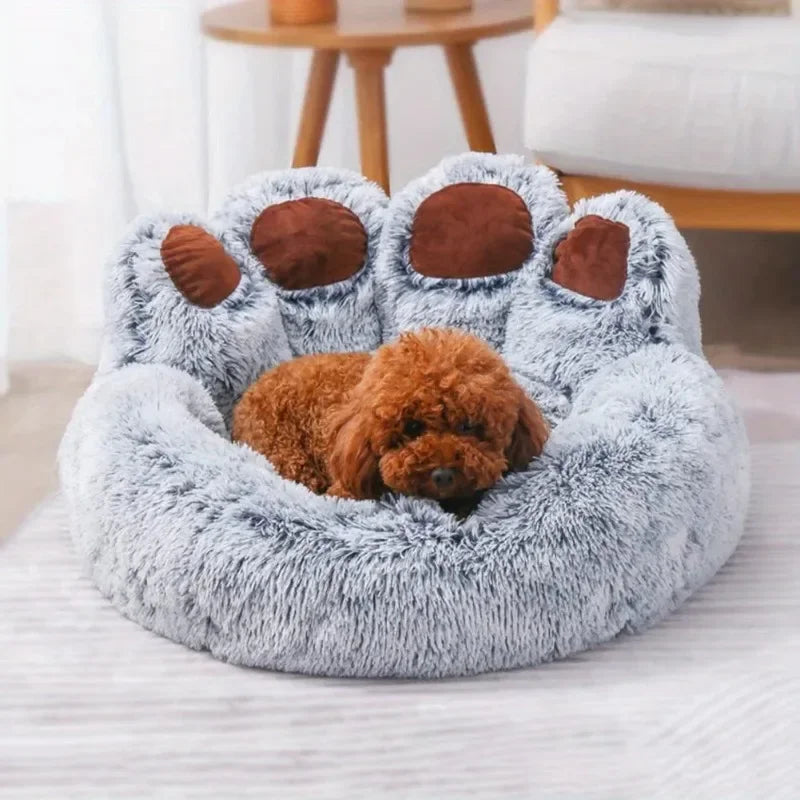 Round Paw Style Dog Bed for Small and Medium Dogs