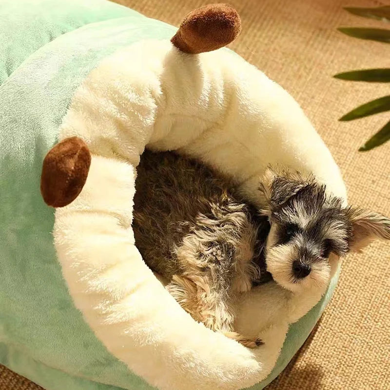 Soft Plush Dog Sofa Bed – Warm Kennel Nest for Small & Medium Dogs, Cozy Puppy Cave House, Non‑Slip Base, Washable Cover