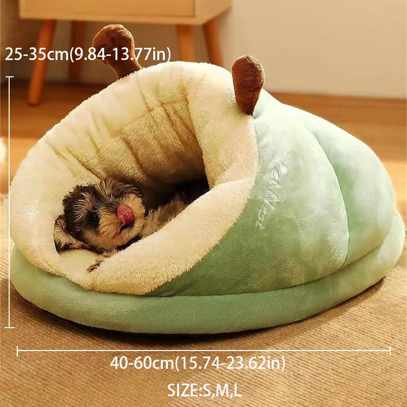 Soft Plush Dog Sofa Bed – Warm Kennel Nest for Small & Medium Dogs, Cozy Puppy Cave House, Non‑Slip Base, Washable Cover
