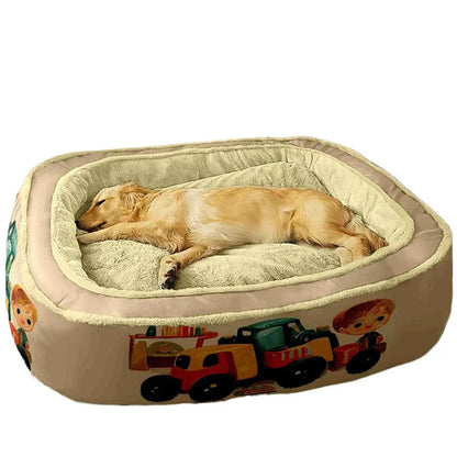 Orthopedic Dog Sofa Bed for Medium & Large Dogs – Warm Winter Luxury, All-Season Comfort, Removable Washable Cover, Non-Slip Base, Plush Support