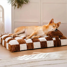 Handmade Plush Orthopaedic Dog Bed with Pillow – Square Comfort Mattress for Large & Small Dogs, Warm & Soft Washable Pad, Non‑Slip Base