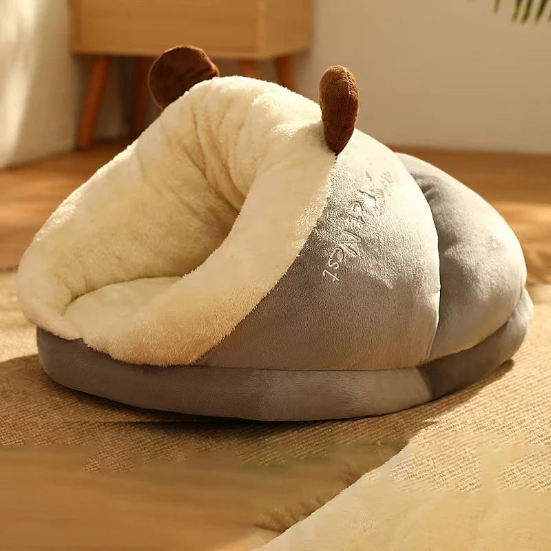 Soft Plush Dog Sofa Bed – Warm Kennel Nest for Small & Medium Dogs, Cozy Puppy Cave House, Non‑Slip Base, Washable Cover