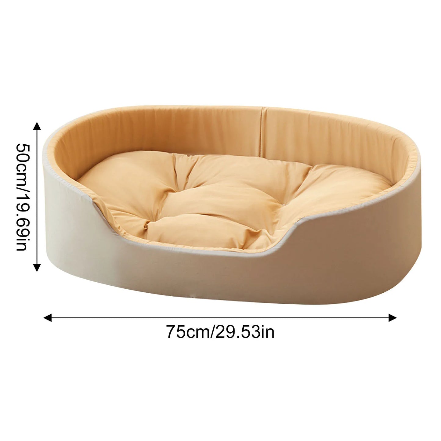 Deluxe Dog Bed for Small or Medium Dogs. Washable, Non-Slip with Bottom High and Low Sides