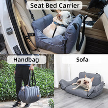 Dog Car Seat Bed for Small Dogs - Inflatable, Washable Booster with Safety Leash