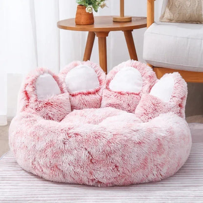 Round Paw Style Dog Bed for Small and Medium Dogs